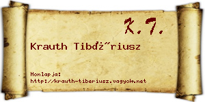 Krauth Tibériusz névjegykártya
